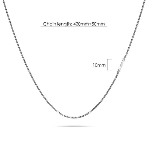 Bold Alphabet Letter Initial Charm Necklace in White Gold Tone